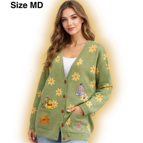 Disney Sweaters - Disney Winnie the Pooh N Friends Floral Women's Cardigan